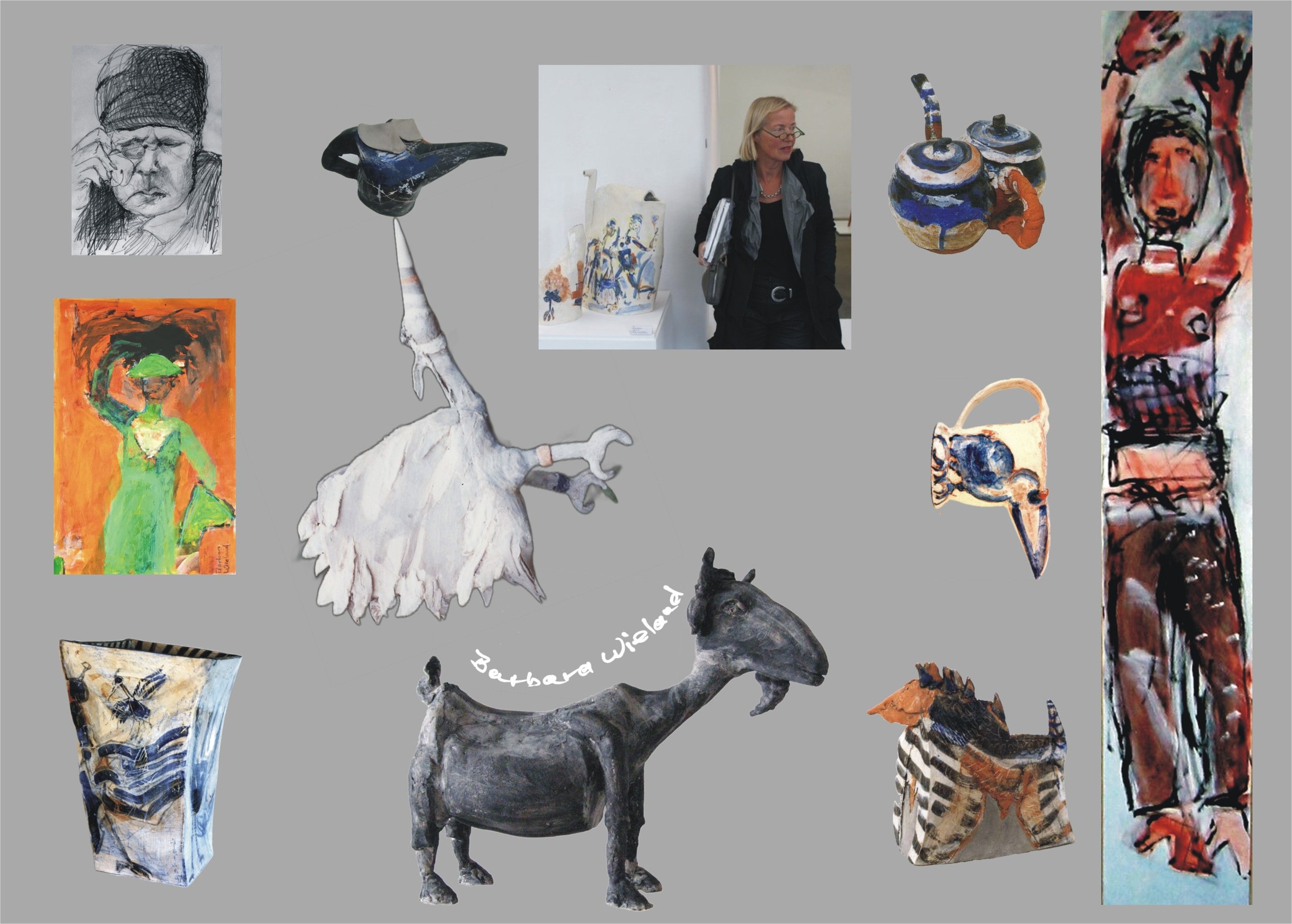 Barbara Wieland - Collage aus Bildern und Skulpturen